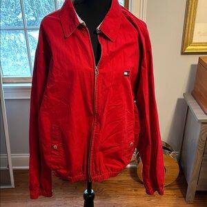 Tommy Hilfiger Red Zip-Up Jacket with Logo